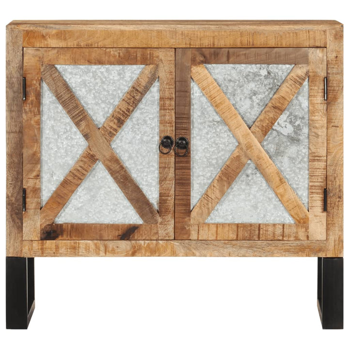 Skänk 80X30X71 Cm Massivt Grovt Mangoträ Och Metall