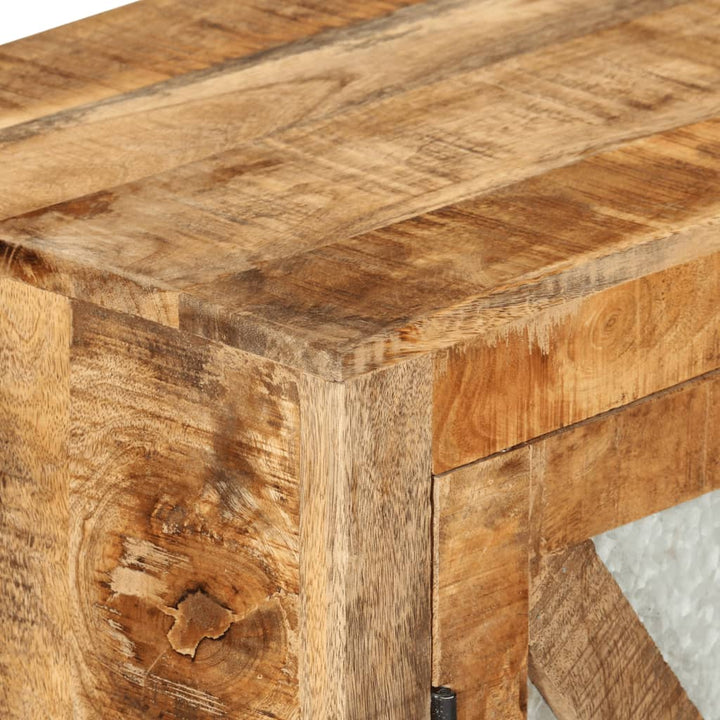 Skänk 80X30X71 Cm Massivt Grovt Mangoträ Och Metall