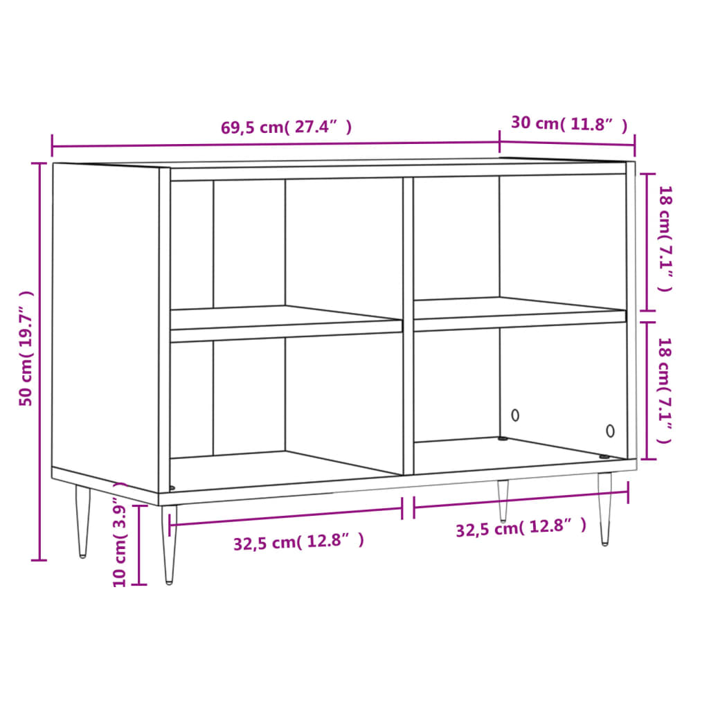 Tv-Bänk 69,5X30X50 Cm Konstruerat Trä