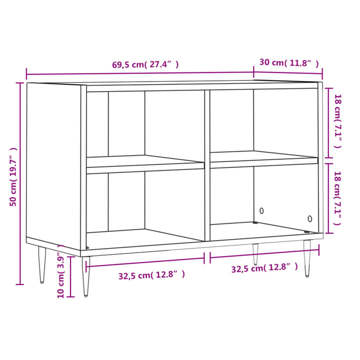 Tv-Bänk 69,5X30X50 Cm Konstruerat Trä