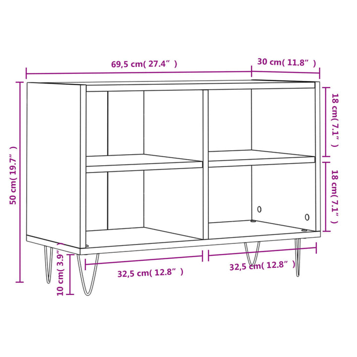 Tv-Bänk 69,5X30X50 Cm Konstruerat Trä