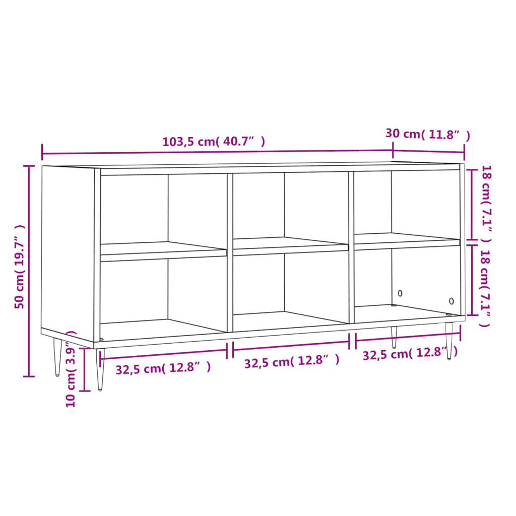 Tv-Bänk 103,5X30X50 Cm Konstruerat Trä