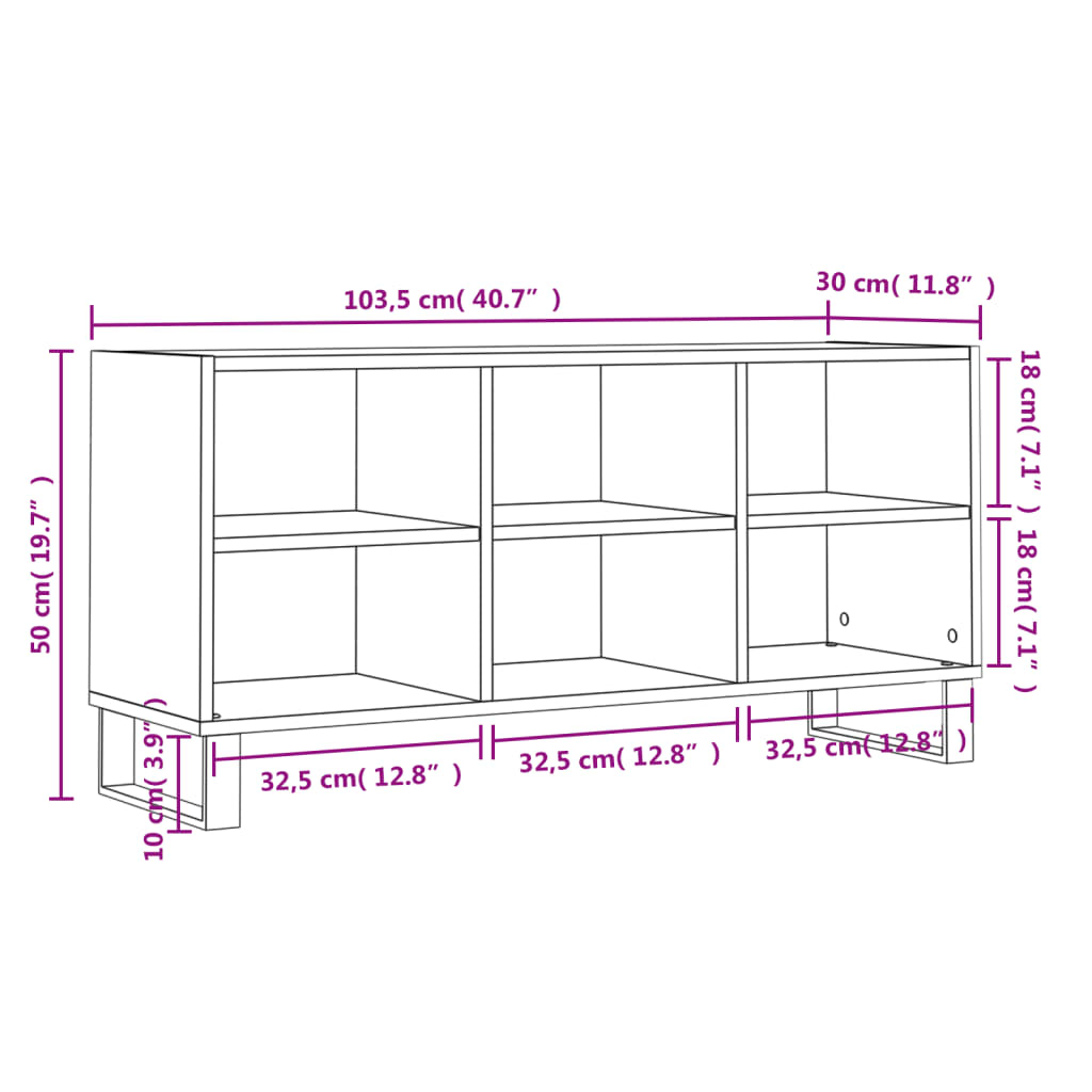 Tv-Bänk 103,5X30X50 Cm Konstruerat Trä