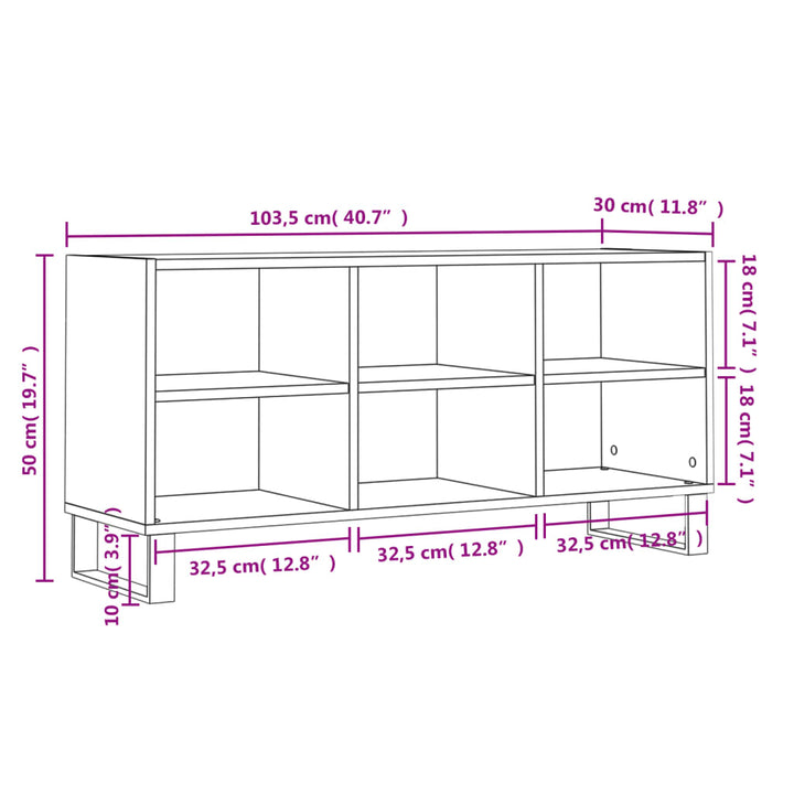 Tv-Bänk 103,5X30X50 Cm Konstruerat Trä