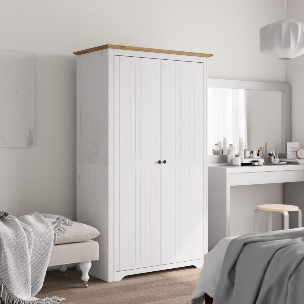 Klädskåp Bodo Vit Och 99X53,5X173 Cm Massiv Furu