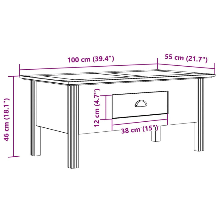 Soffbord Bodo 100X55X46 Cm Massiv Furu