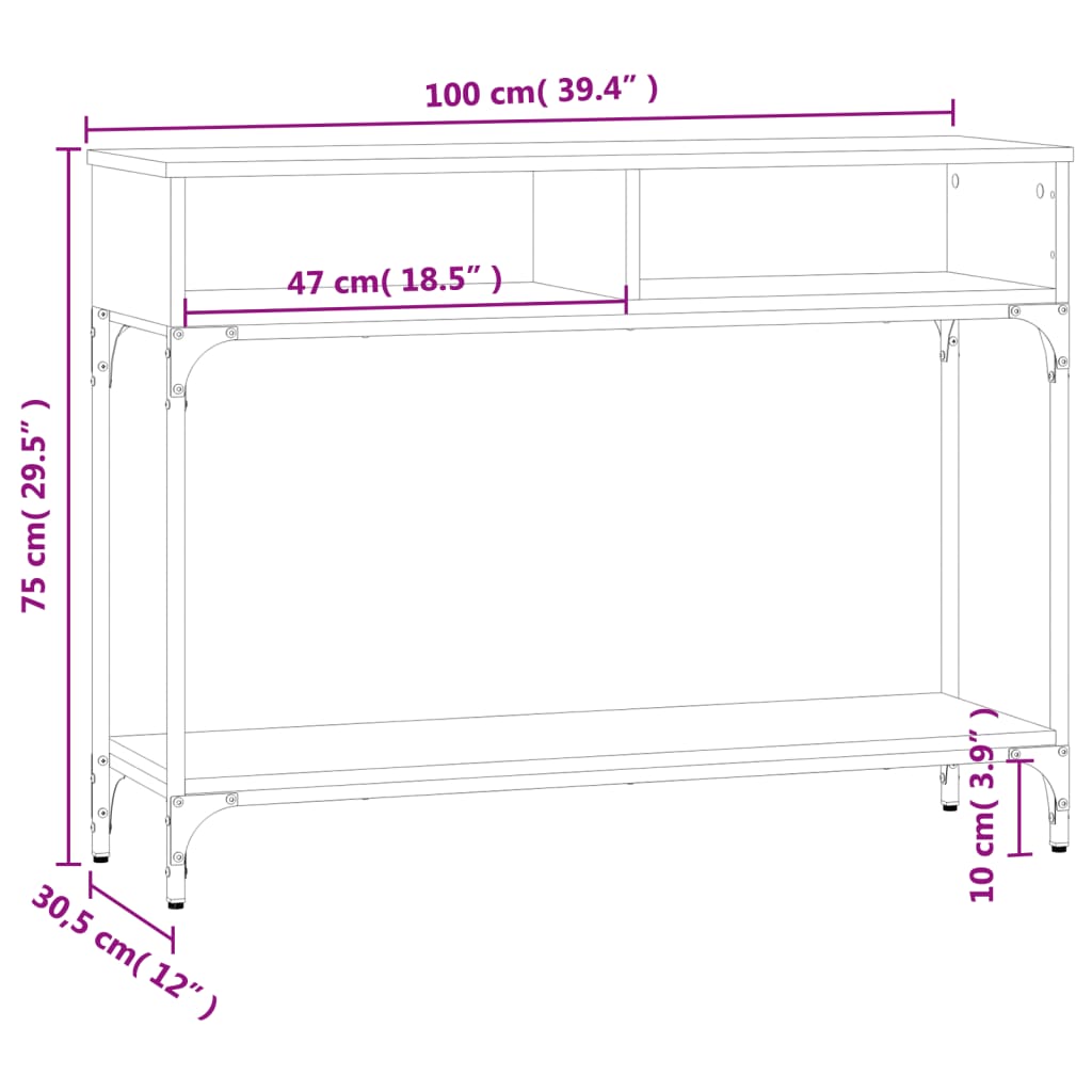 Avlastningsbord 100X30,5X75 Cm Konstruerat Trä