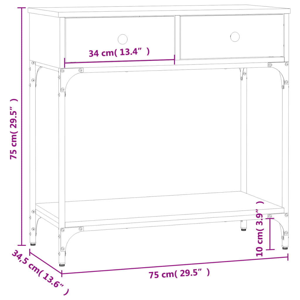 Avlastningsbord 75X34,5X Konstruerat Trä