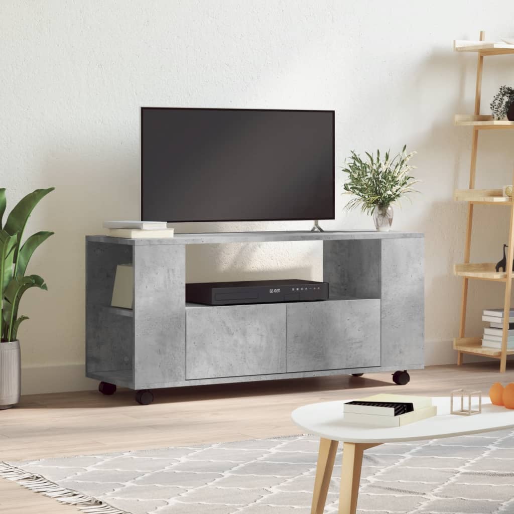 Tv-Bänk Med Hjul 102X34,5X43 Cm Konstruerat Trä