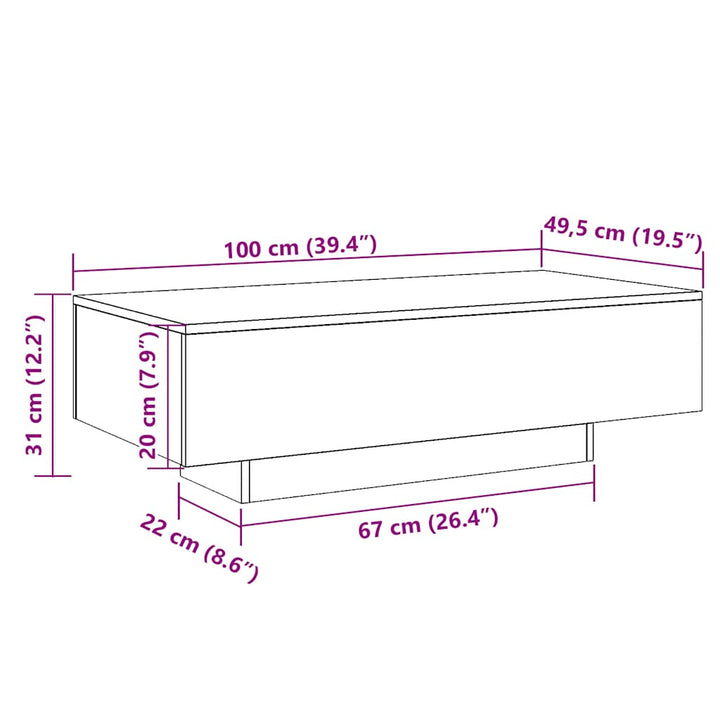 Soffbord 100X49,5X31 Cm Konstruerat Trä