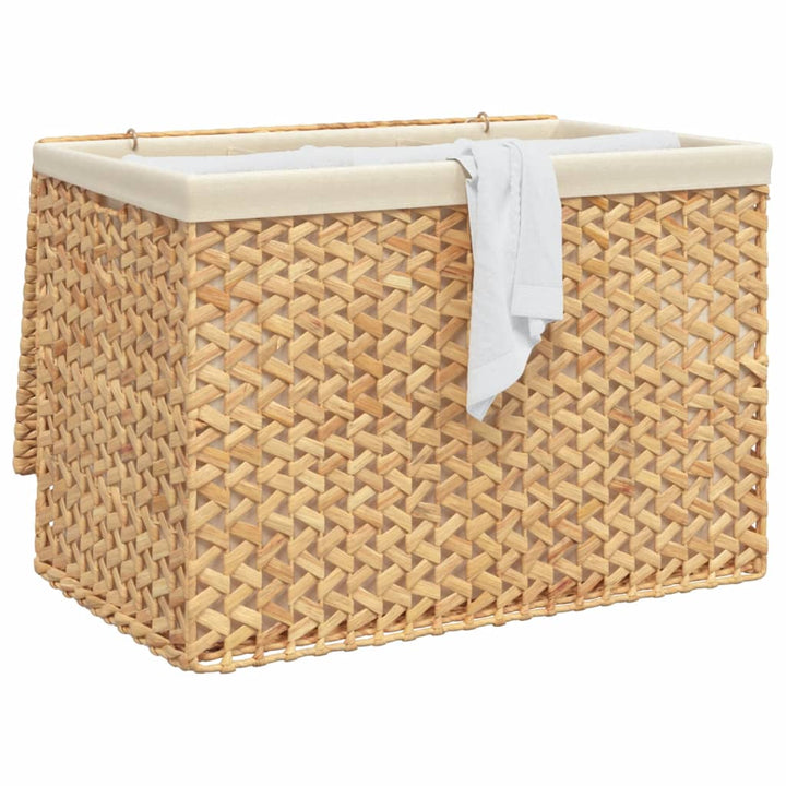 Tvättkorg Med 3 Fack 75X42,5X52 Cm Vattenhyacint
