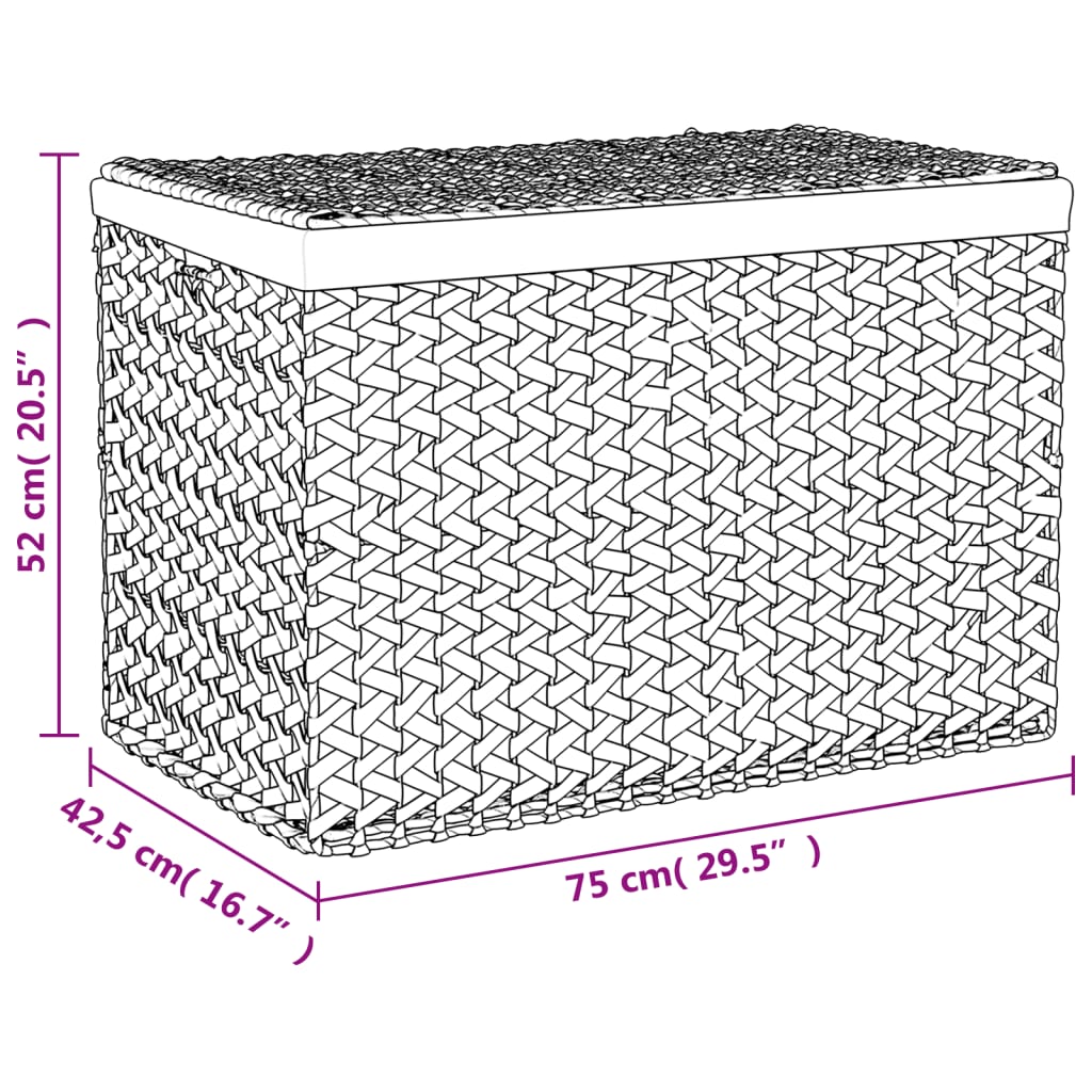 Tvättkorg Med 3 Fack 75X42,5X52 Cm Vattenhyacint