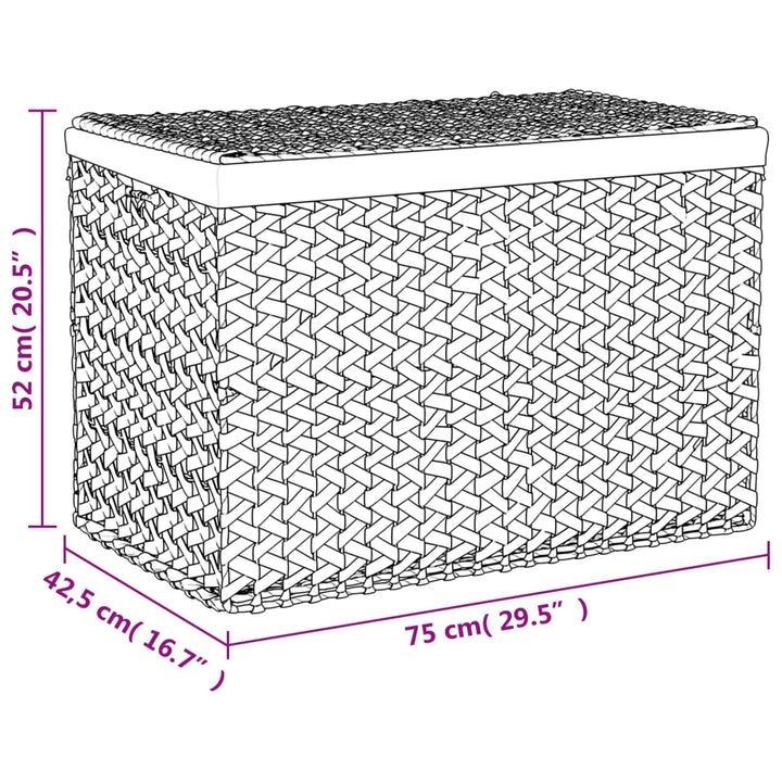 Tvättkorg Med 3 Fack 75X42,5X52 Cm Vattenhyacint