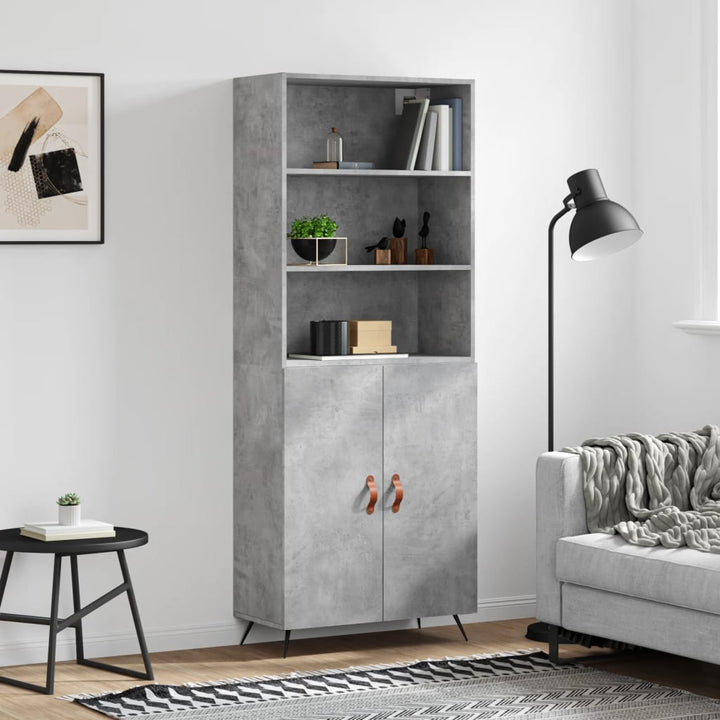 Högskåp Högglans Vit 69,5X34X180 Cm Konstruerat Trä