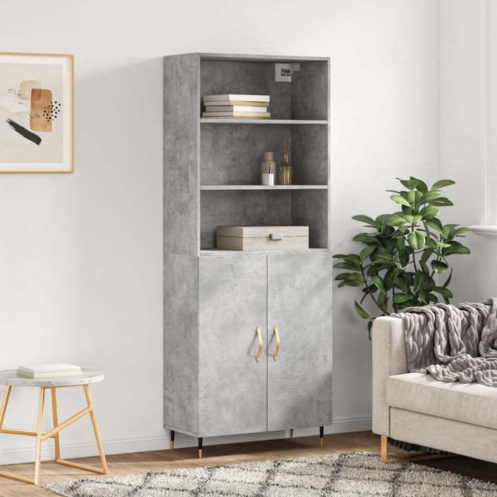 Högskåp Högglans Vit 69,5X34X180 Cm Konstruerat Trä