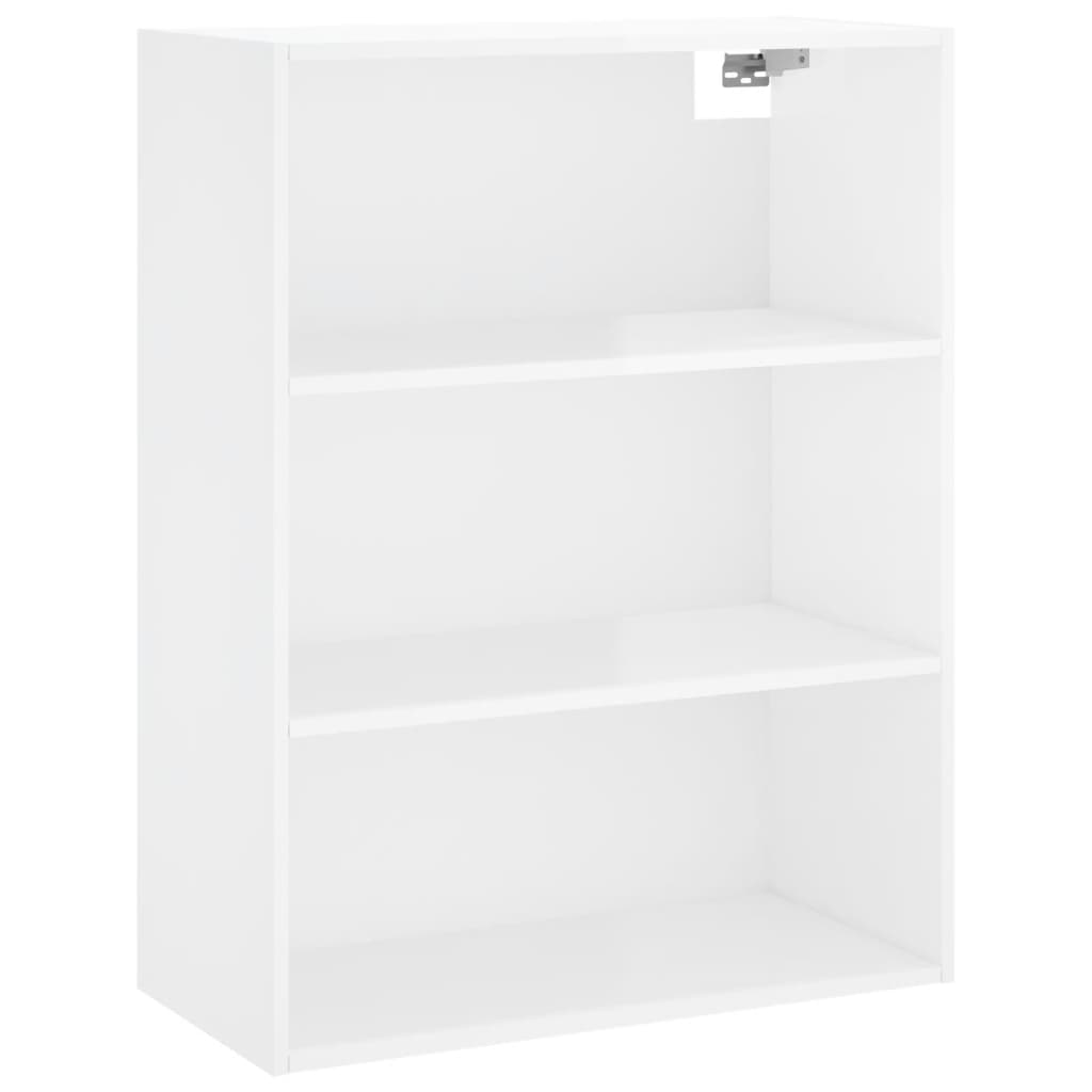 Högskåp Högglans Vit 69,5X34X180 Cm Konstruerat Trä