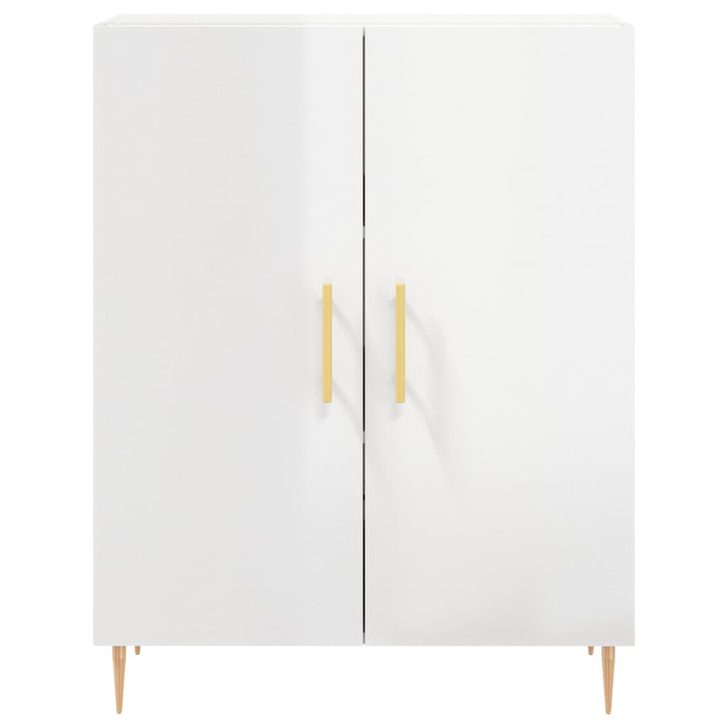 Högskåp Högglans Vit 69,5X34X180 Cm Konstruerat Trä