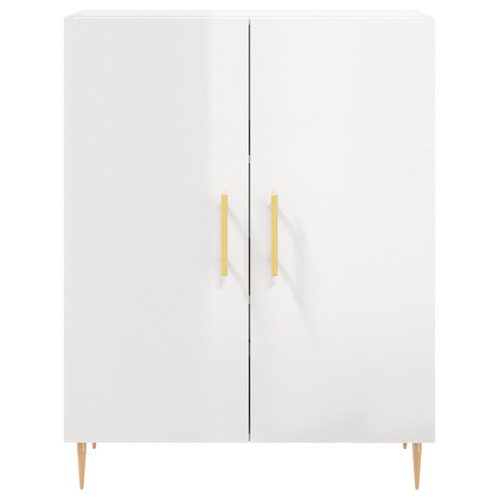 Högskåp Högglans Vit 69,5X34X180 Cm Konstruerat Trä