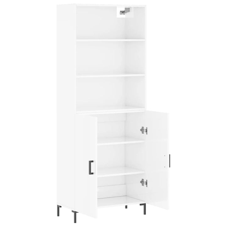 Högskåp Högglans Vit 69,5X34X180 Cm Konstruerat Trä