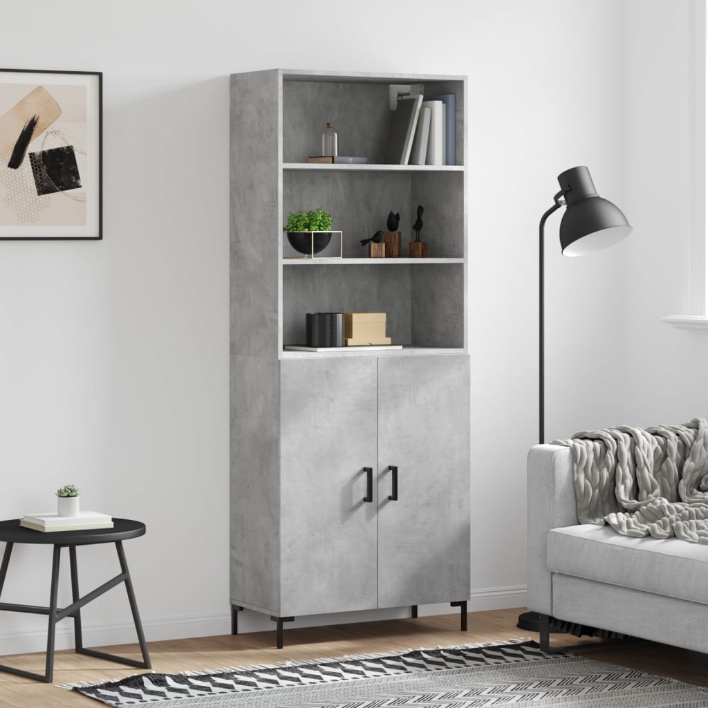 Högskåp Högglans Vit 69,5X34X180 Cm Konstruerat Trä