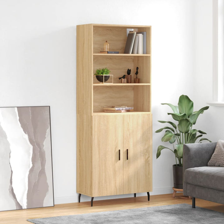 Högskåp Högglans Vit 69,5X34X180 Cm Konstruerat Trä