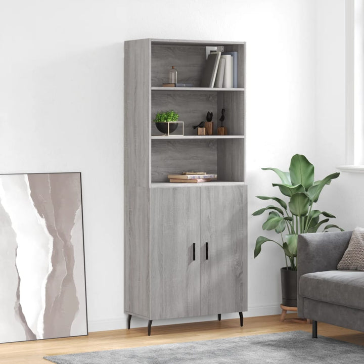 Högskåp Högglans Vit 69,5X34X180 Cm Konstruerat Trä