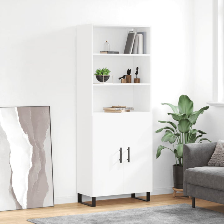 Högskåp Högglans Vit 69,5X34X180 Cm Konstruerat Trä