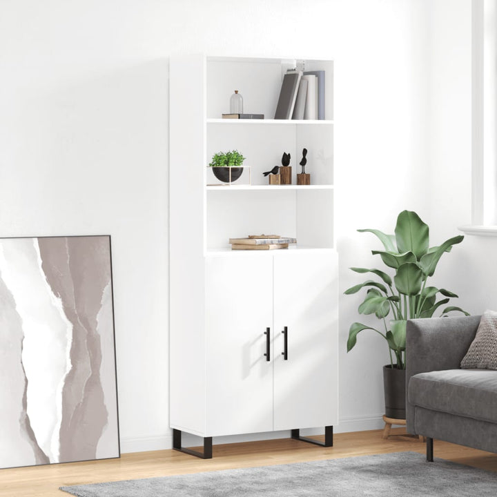 Högskåp Högglans Vit 69,5X34X180 Cm Konstruerat Trä