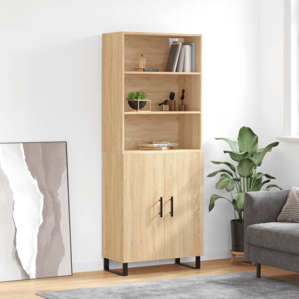 Högskåp Sonoma-Ek 69,5X34X180 Cm Konstruerat Trä