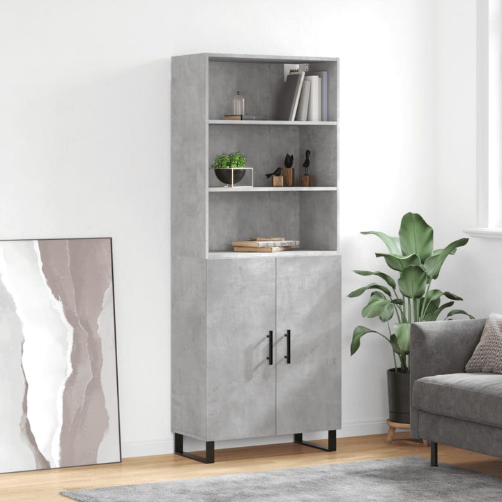 Högskåp Högglans Vit 69,5X34X180 Cm Konstruerat Trä