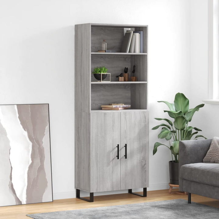 Högskåp Högglans Vit 69,5X34X180 Cm Konstruerat Trä