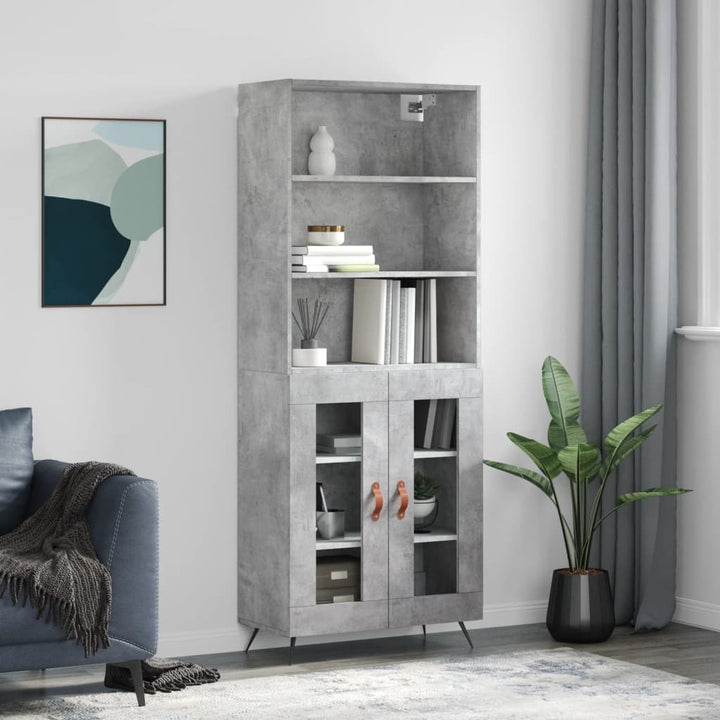 Högskåp Högglans Vit 69,5X34X180 Cm Konstruerat Trä