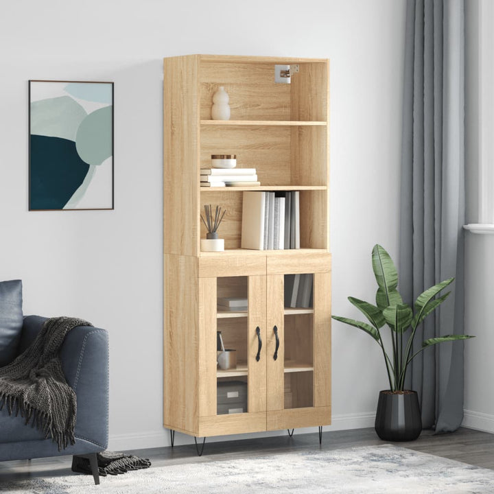Högskåp Högglans Vit 69,5X34X180 Cm Konstruerat Trä