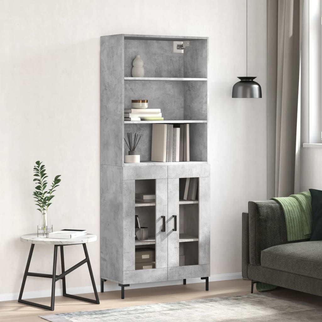 Högskåp Högglans Vit 69,5X34X180 Cm Konstruerat Trä