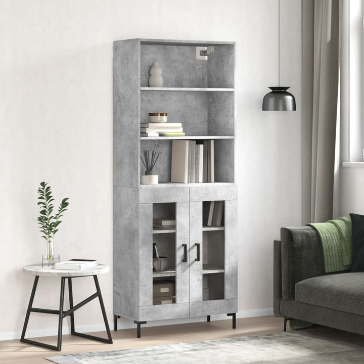 Högskåp Högglans Vit 69,5X34X180 Cm Konstruerat Trä