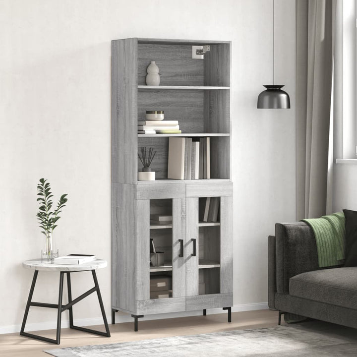 Högskåp Högglans Vit 69,5X34X180 Cm Konstruerat Trä