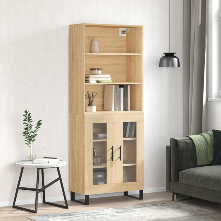 Högskåp Högglans Vit 69,5X34X180 Cm Konstruerat Trä