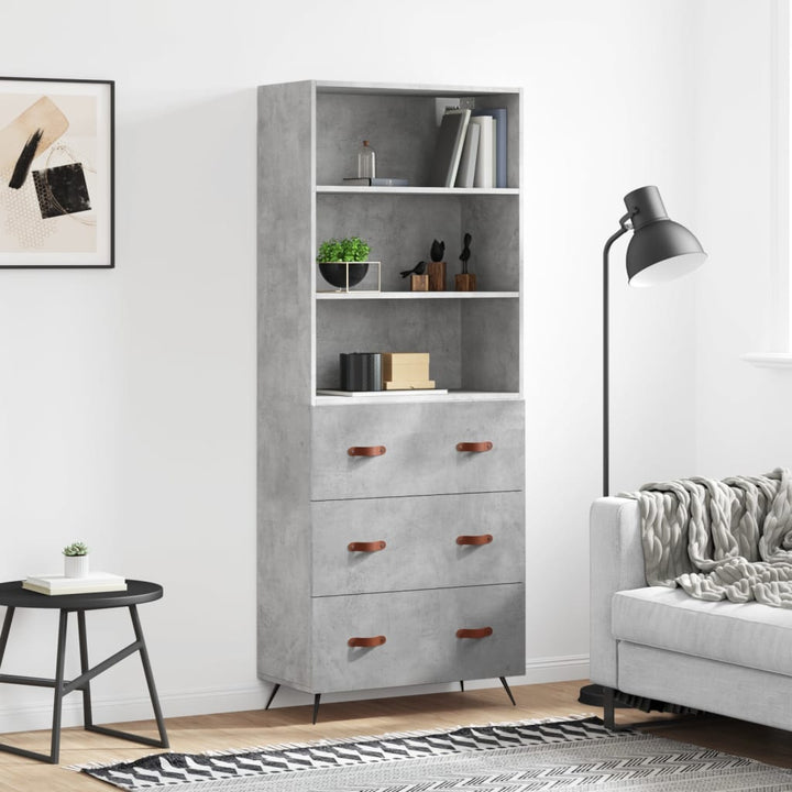 Högskåp Högglans Vit 69,5X34X180 Cm Konstruerat Trä