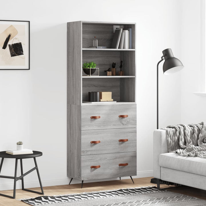 Högskåp Högglans Vit 69,5X34X180 Cm Konstruerat Trä