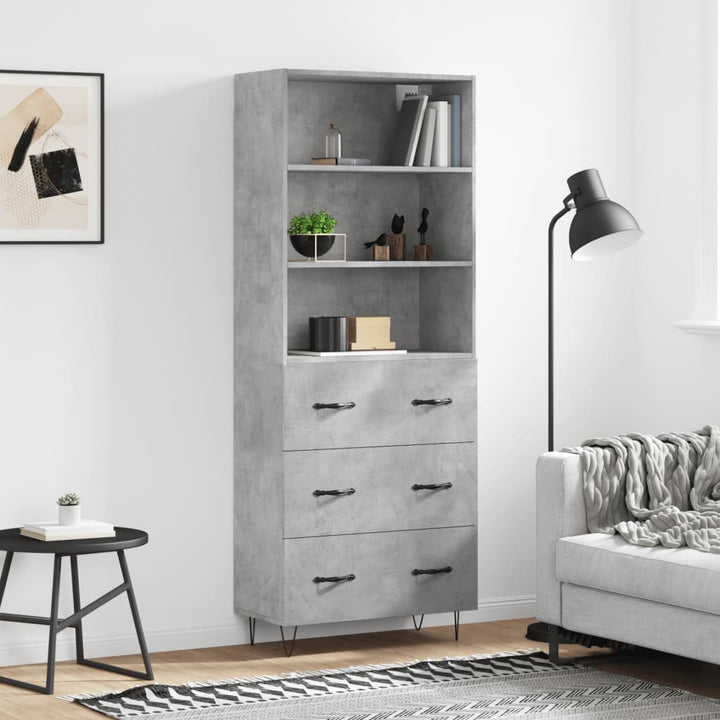 Högskåp Högglans Vit 69,5X34X180 Cm Konstruerat Trä
