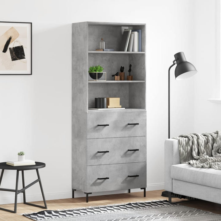 Högskåp Högglans Vit 69,5X34X180 Cm Konstruerat Trä
