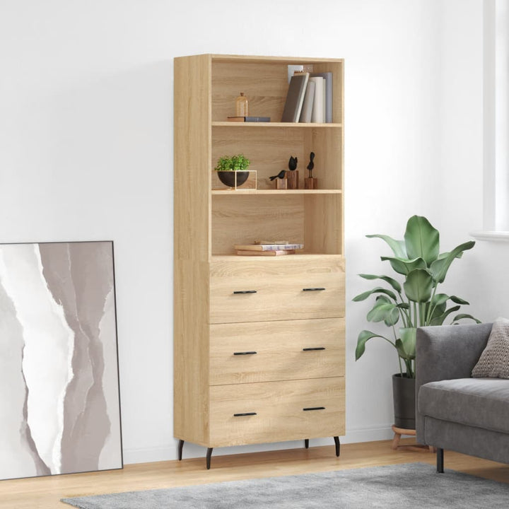 Högskåp Högglans Vit 69,5X34X180 Cm Konstruerat Trä