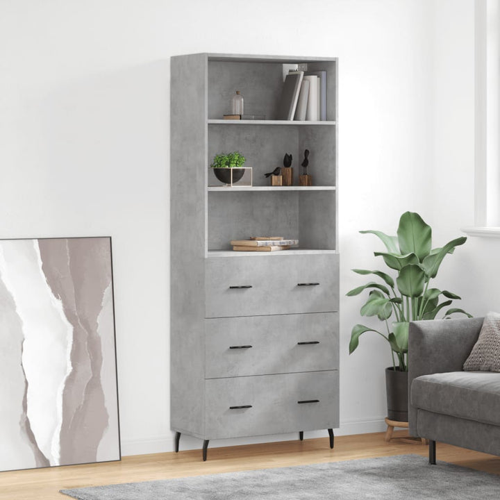 Högskåp Högglans Vit 69,5X34X180 Cm Konstruerat Trä