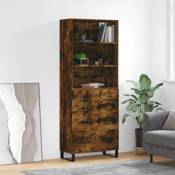 Högskåp Sonoma-Ek 69,5X34X180 Cm Konstruerat Trä