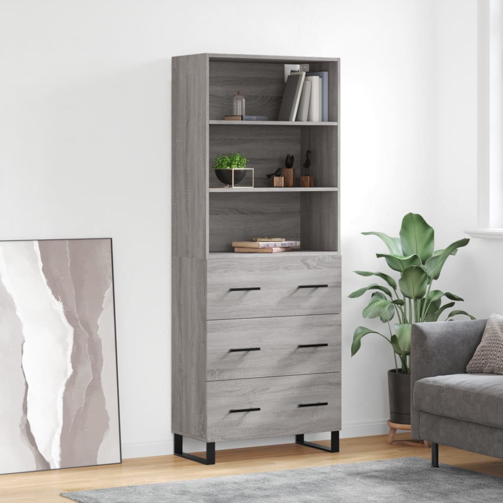 Högskåp Sonoma-Ek 69,5X34X180 Cm Konstruerat Trä