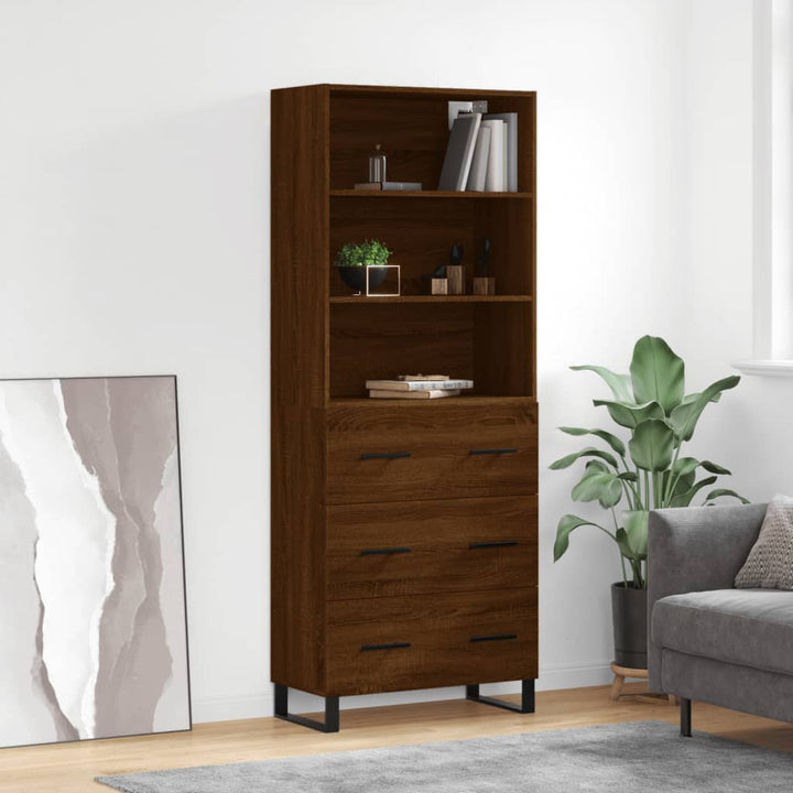 Högskåp Sonoma-Ek 69,5X34X180 Cm Konstruerat Trä