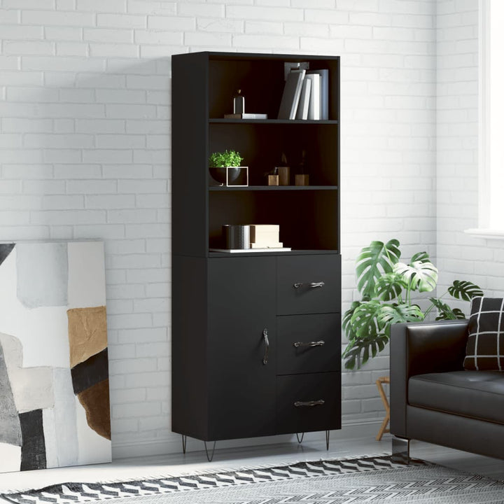 Högskåp Högglans Vit 69,5X34X180 Cm Konstruerat Trä