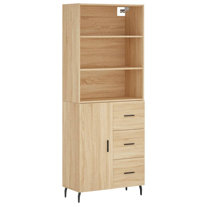 Högskåp Sonoma-Ek 69,5X34X180 Cm Konstruerat Trä