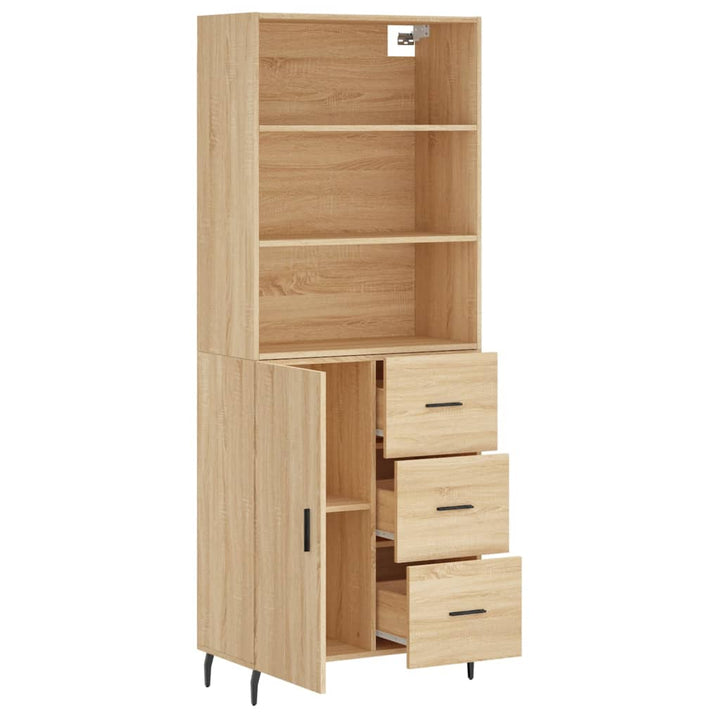 Högskåp Sonoma-Ek 69,5X34X180 Cm Konstruerat Trä