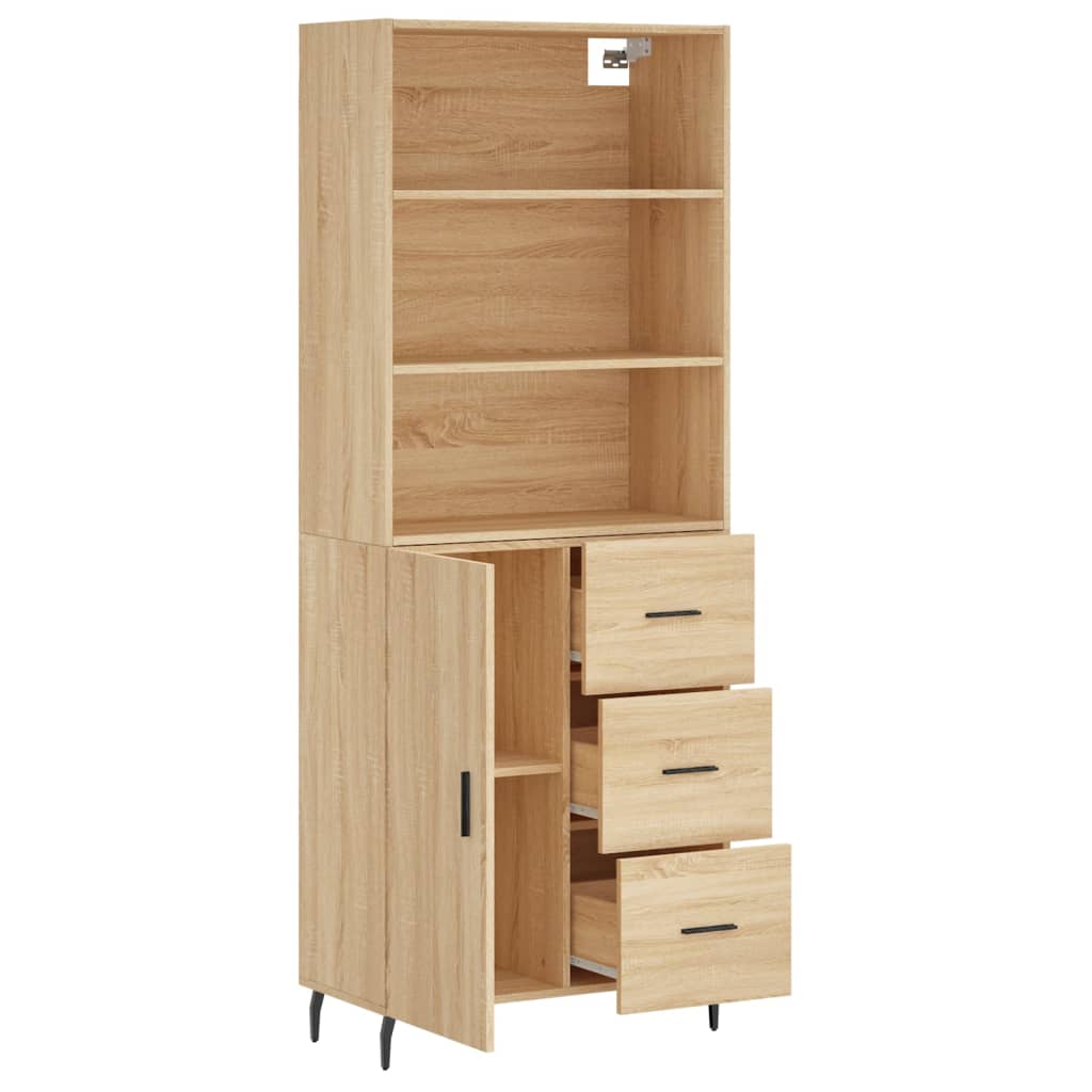 Högskåp Sonoma-Ek 69,5X34X180 Cm Konstruerat Trä